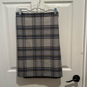 Talbots Blue & Grey Plaid Skirt